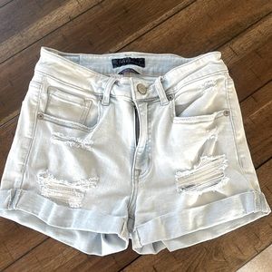 High-Rise Midi Jean Shorts